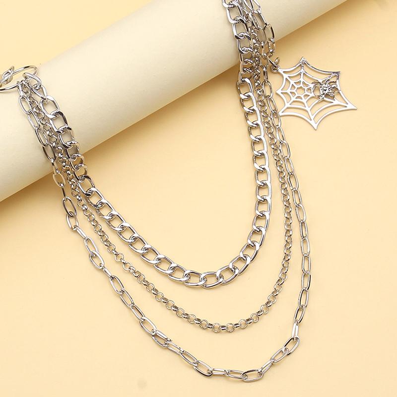 Punk Metal Pants Chain Hip Hop Waist Chain Spider Web Pendant Jeans Chain For Men Women Accessories Gifts