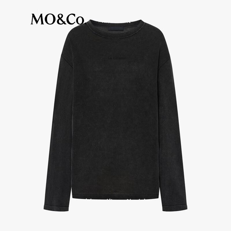 MO&Co. Lightweight Distressed Knit Sweater
