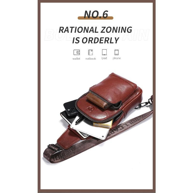 Brand New Men's Bag 100% Leather Fashion Chest Bags Luxury Designer Bag Husband's Crossbody Bag Large Capacity Messenger Bags