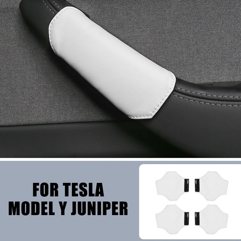 Xiaomi For Tesla Model Y Juniper Model 3 Highland 21-26 Leather Handlebar Grip CoverCar Interior Door Handle Gloves Protection Cover