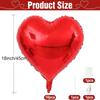 10Pcs 18 Inches Large Foil Red Heart Shaped Balloons For Valentine'S Day Wedding Shower Anniversary Engagement Decoration