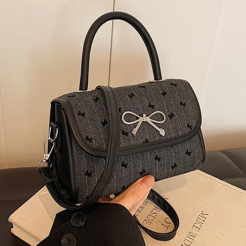 Niche Bow Bag Women'S Shoulder Messenger Bag Premium Polka Dot Portable Small Square Bag