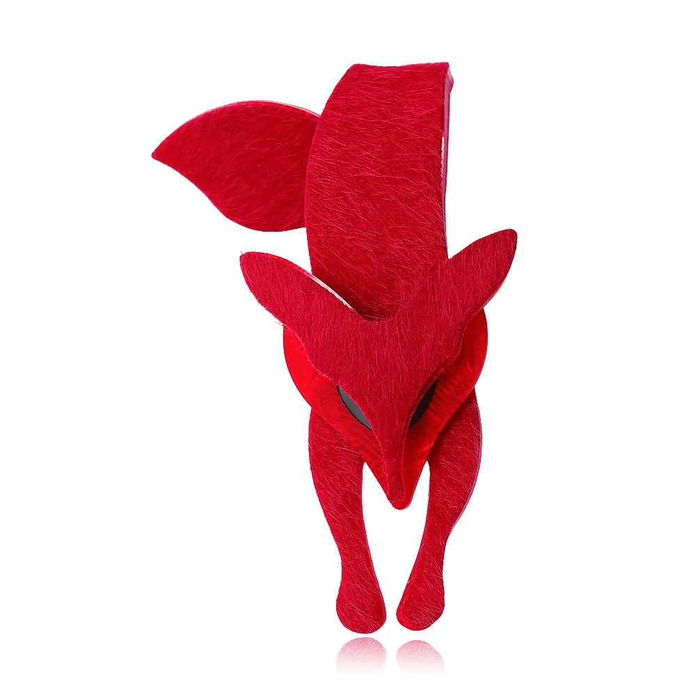 Cross-Border Handmade Acrylic Fox Brooch - Fashionable Cartoon Pin for Clothing and Bags