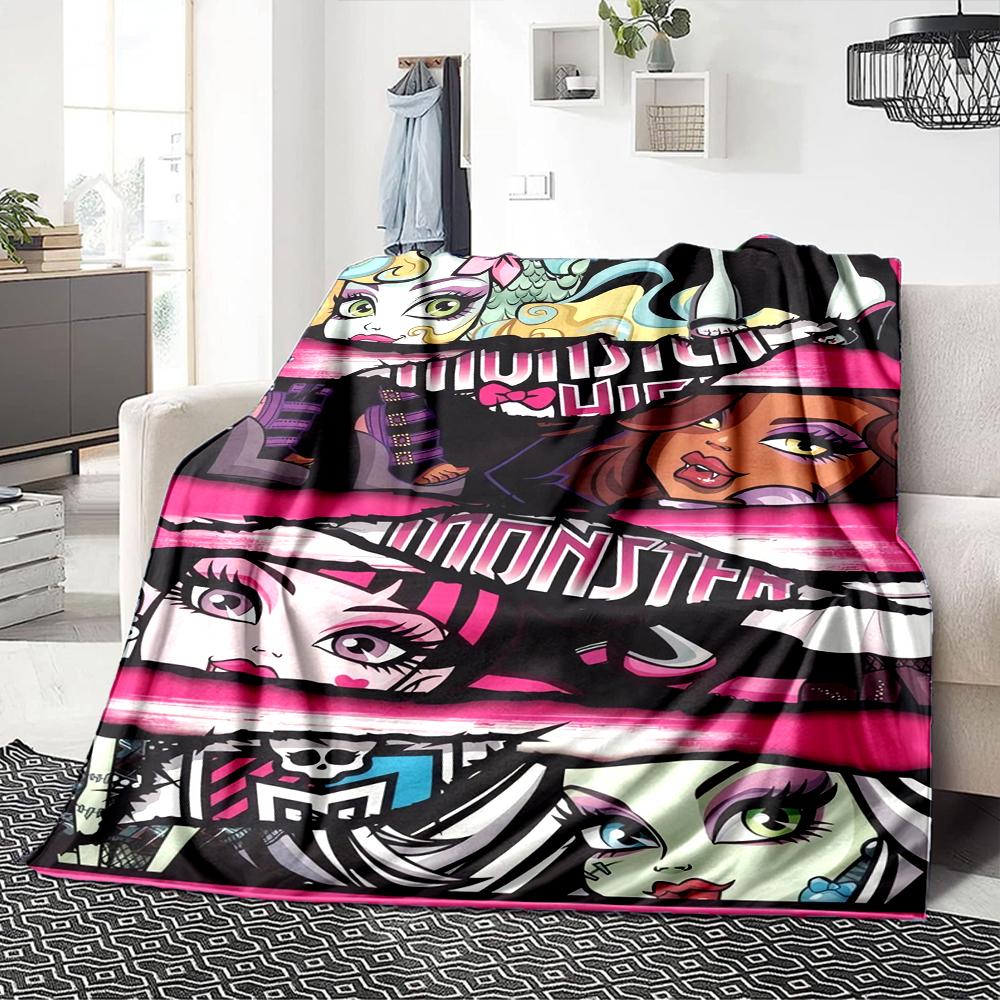 1Pc Monster High Creatures Blanket For Couch Bed Plush Cozy Fuzzy Blanket Super Soft Warm Blankets For Fall And Winter 091829
