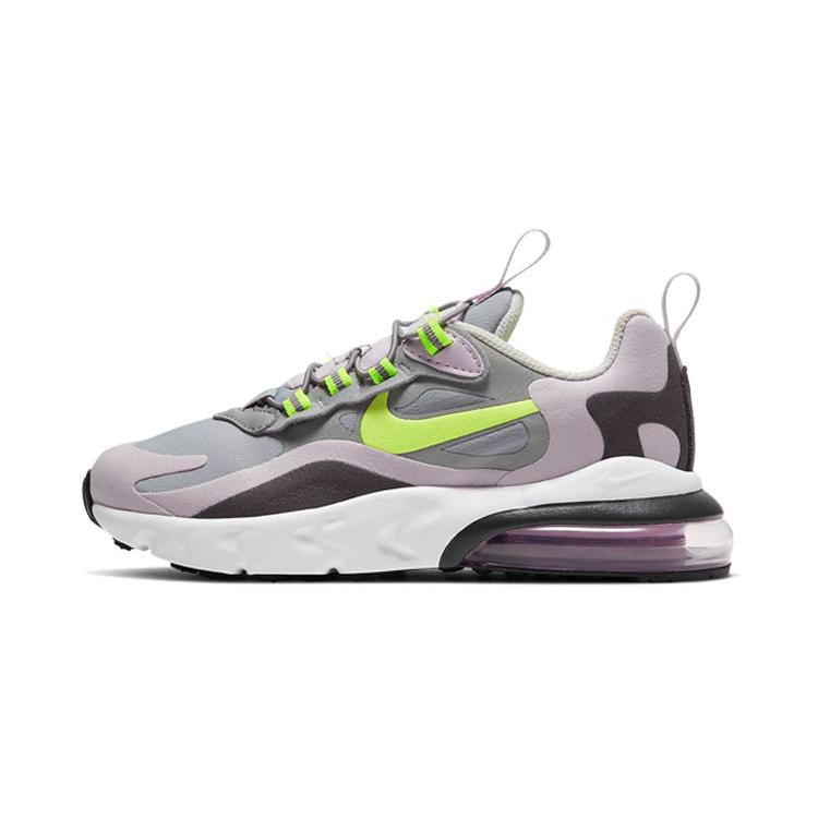 

Nike Air Max 270 RT Air Cushion Cushioning Low top Running Shoes Gray Purple Children Aged 3 7 Years Old BQ0102-010 28