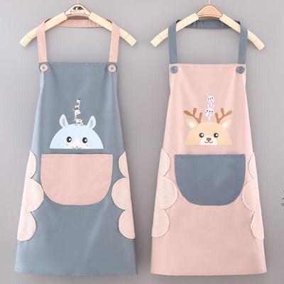 Women's Waterproof & Oilproof Korean-Style Cooking Apron - Fashionable, Wipeable Smock for Kitchens