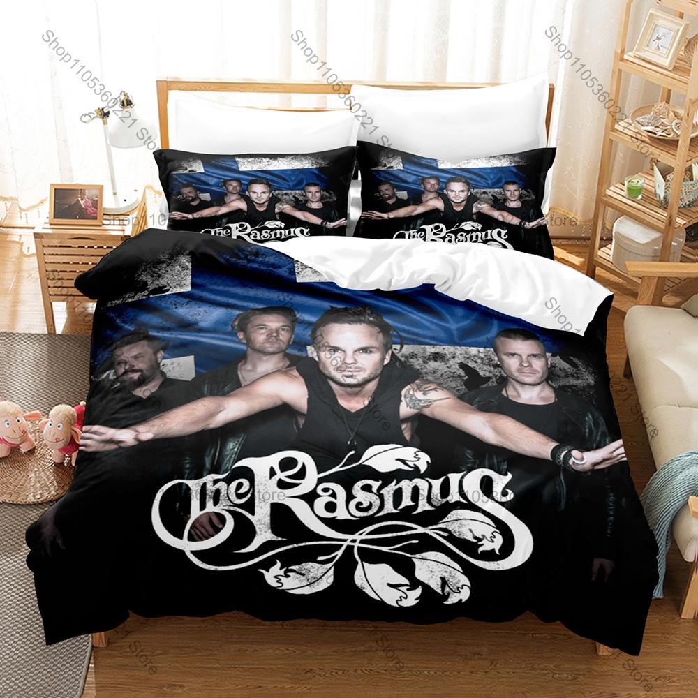 Lauri Ylönen Band Art Printed Bedding Kit 3PCS Duvet Cover & 2 Pillow Covers Breathable Fabric Rock Lover Bedroom Ornament