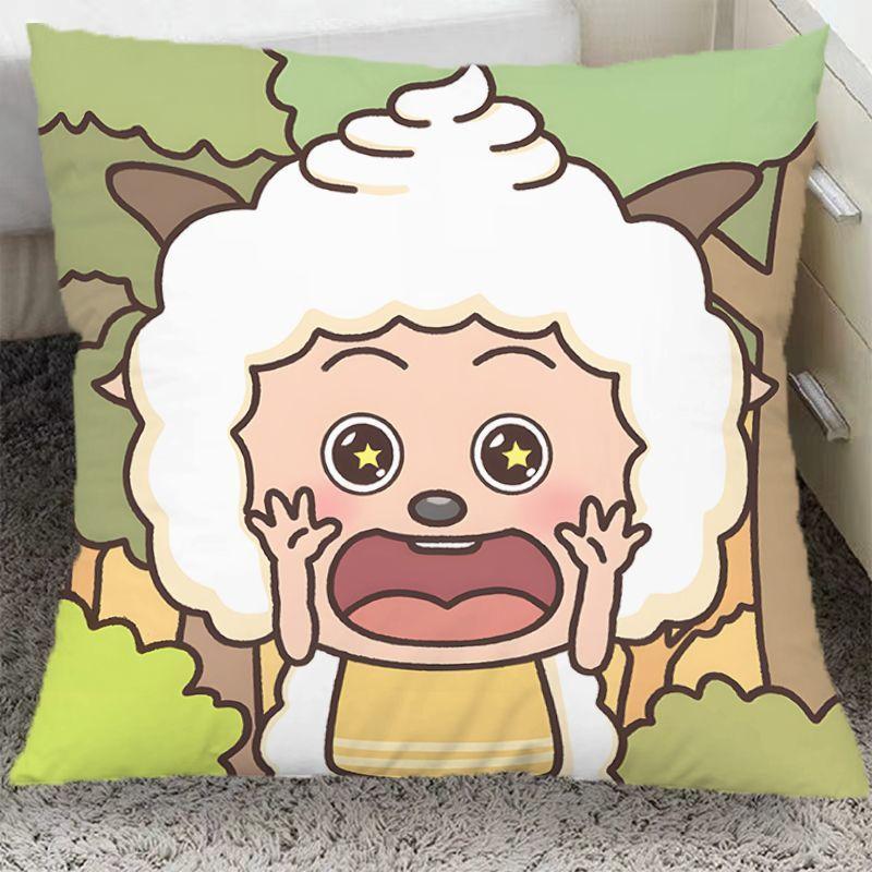 

Ленивая Овечка Мультяшная Подушка Спальня Общежитие Прикроватная Подушка Гостиная Диван Офисная Подушка Наволочка для Автомобильной Подушки linen-45x45cm double-sided [without pillow core]