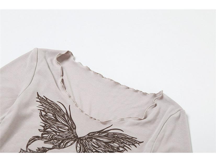 European Style Slim Fit Women's Cropped Long Sleeve Round Neck T-Shirt 2023