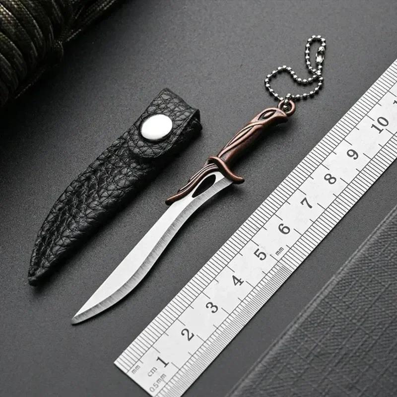 NEW Mini Stainless Steel EDC Knife Portable Outdoor Camping Unboxing Keychain Knife with Leather Case Holiday Gift