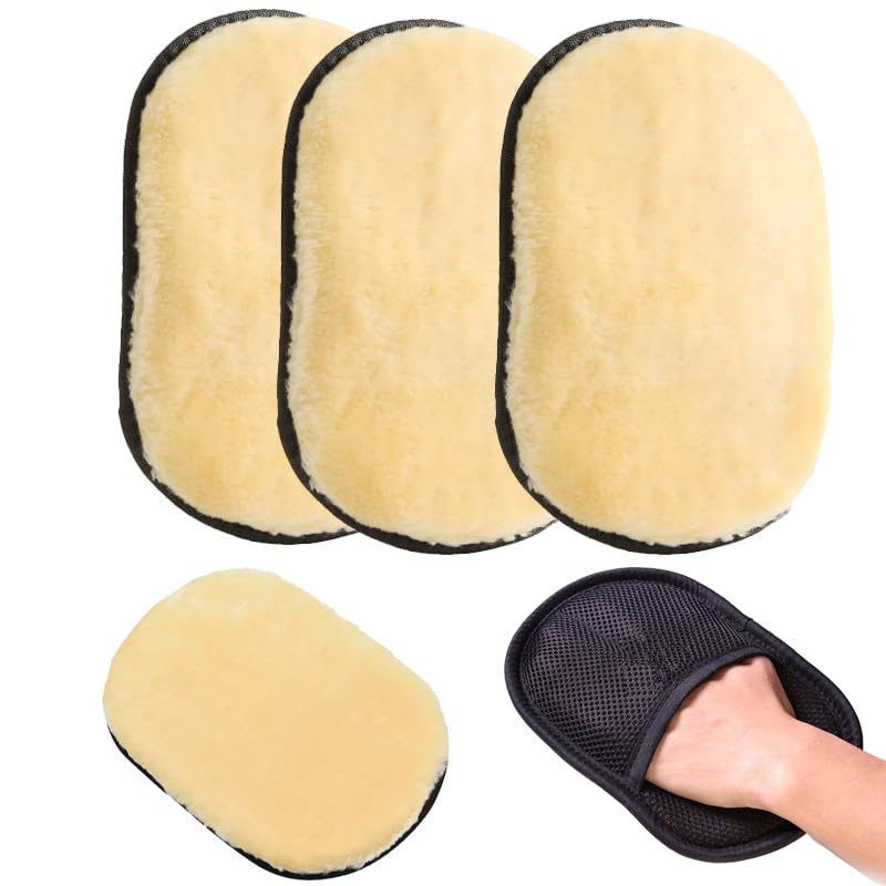 Car Wash Mitt, Set of 3 / 4, Fluffy Ultra Fine Shearling Fiber, Car