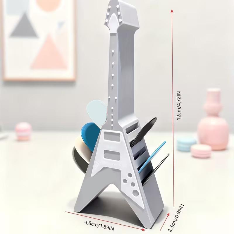 10-Slot Guitar Pick Holder Guitar Shape Plastic Guitar Pick Organizer Space-Saving For Electric, Acoustic, Classical Guitars