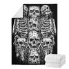Gothic Punk Style Plush Throw Blanket for Bedroom Death Skull Printed Throw Blankets Special Halloween Gifts for Teenager Adluts