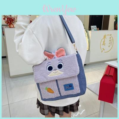 Adorable Plush Animal Pattern Handbag For Girls Spacious Commuting And School Use