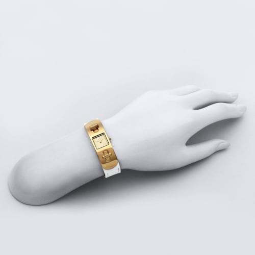 Coach SWAGGER 50mm Women's Watch, Gold Dial, Stainless Steel, Quartz Movement, 14502224, White