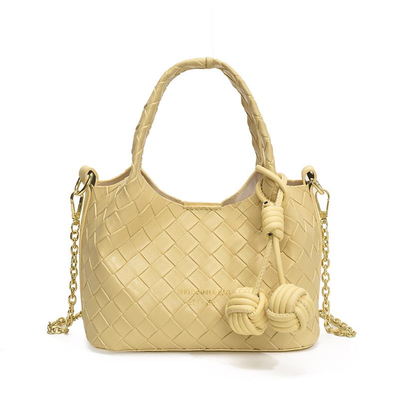 

Fashion Handbag New Shoulder Bag Solid Color Messenger Bag Large Capacity Bucket Bag жовтий