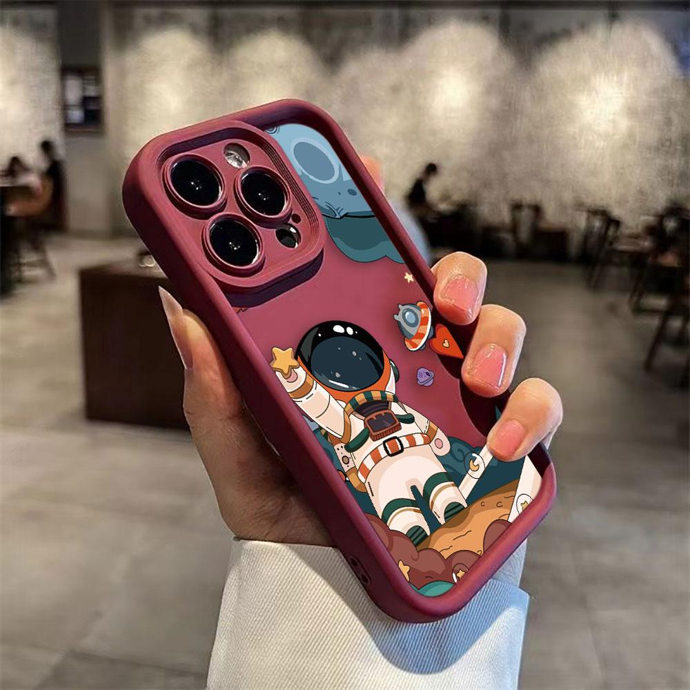 Astronauts Space Stars Planets Phone Case For iPhone Apple 17 AIR 16 16E 11 12 13 14 15 XR Plus Pro Max DIY Shockproof Cover
