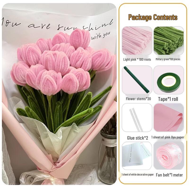 DIY Chenille Stick Flower Bouquet Kit
