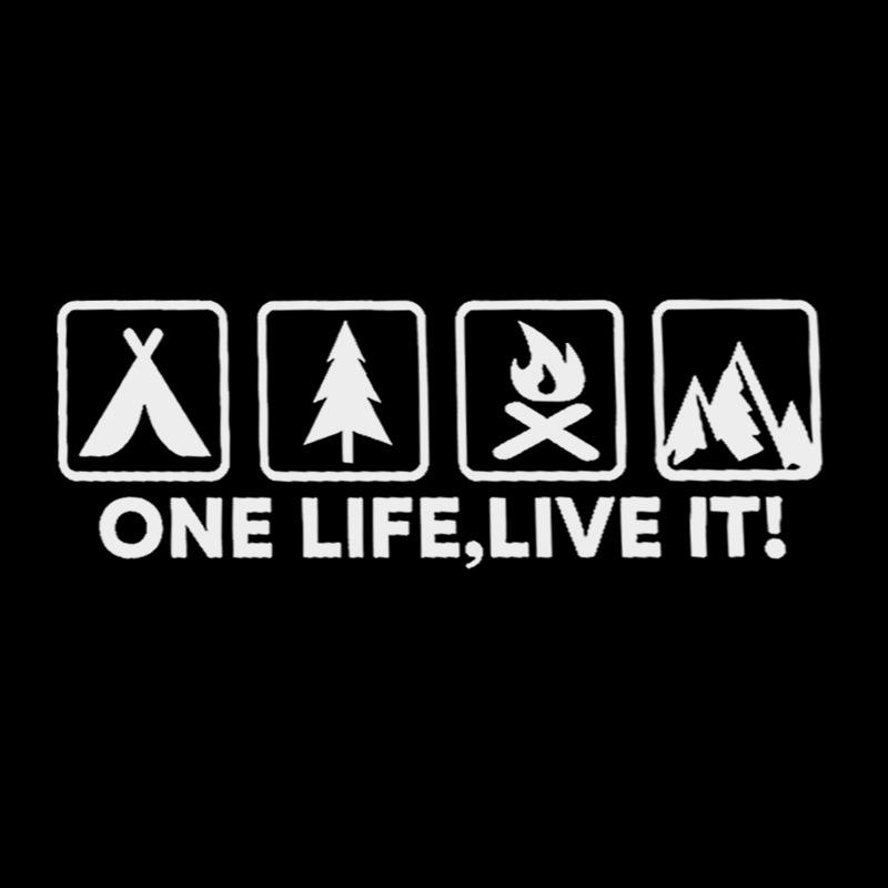 

One Life Live It Camping Outdoor Enthusiast Car Stickers Wild Survival Quadruple Decal for Vehicle Auto Window Tail Body Bumper белый