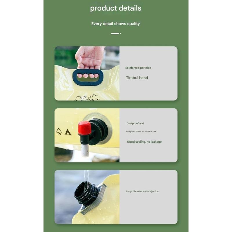 Outdoor Folding Water Container Bag with Faucet 8L Large Capacity Portable Water Bag Leakproof Water Bucket Enduring