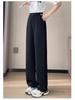 Schwarze High-Waist Straight-Leg Hosen für Damen, Slim Fit, für Frühling/Sommer 2026