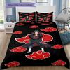 Naruto Cloud Power Pattern Bedding Quilt Set Quilt Cover Pillowcase Home Birthday Gift(1 * Duvet Cover + 2 * Pillowcase, Without Core)