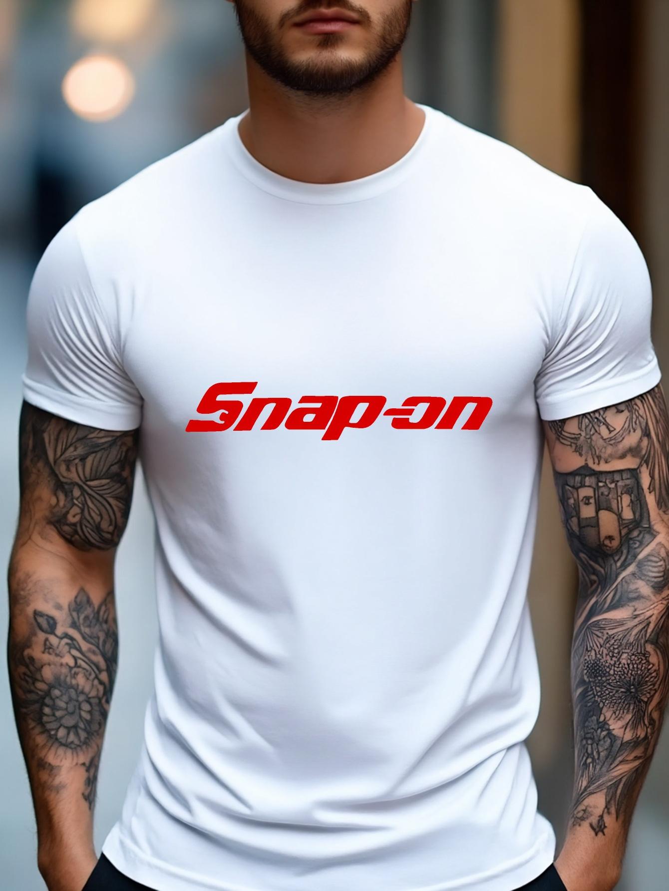 

Cotton Blend T-shirt - Summer Casual Sports Tee with Bold Snap-On Print XXXL