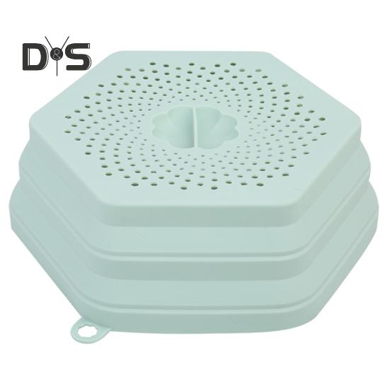 

Гибкая безопасная крышка для приготовления пищи в микроволновой печи. Вентилируемая складная защита от брызг с термостойким силиконовым ковриком. Универсальная нескользящая крышка. зелёный