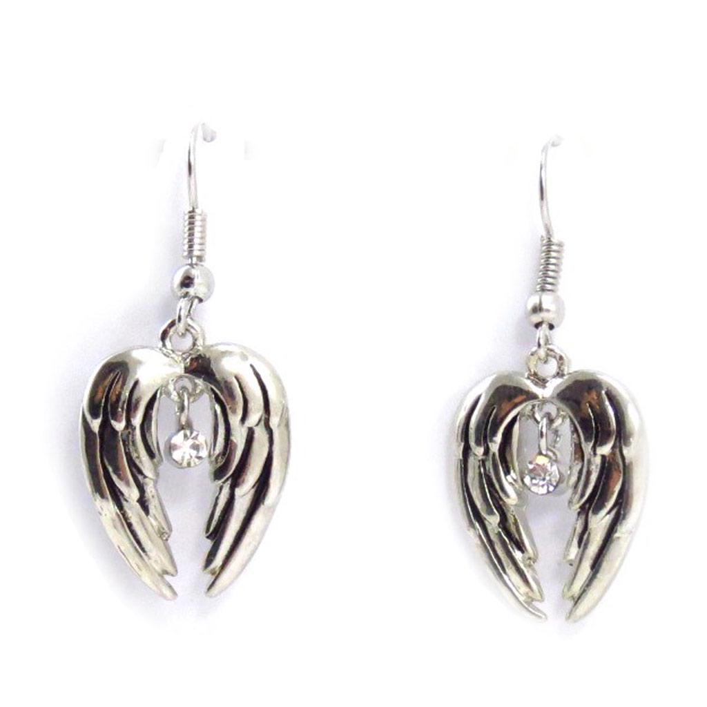 Les Trésors De Lily [J6768] - Designer Earrings 'Les Ailes d'Ange' Silver