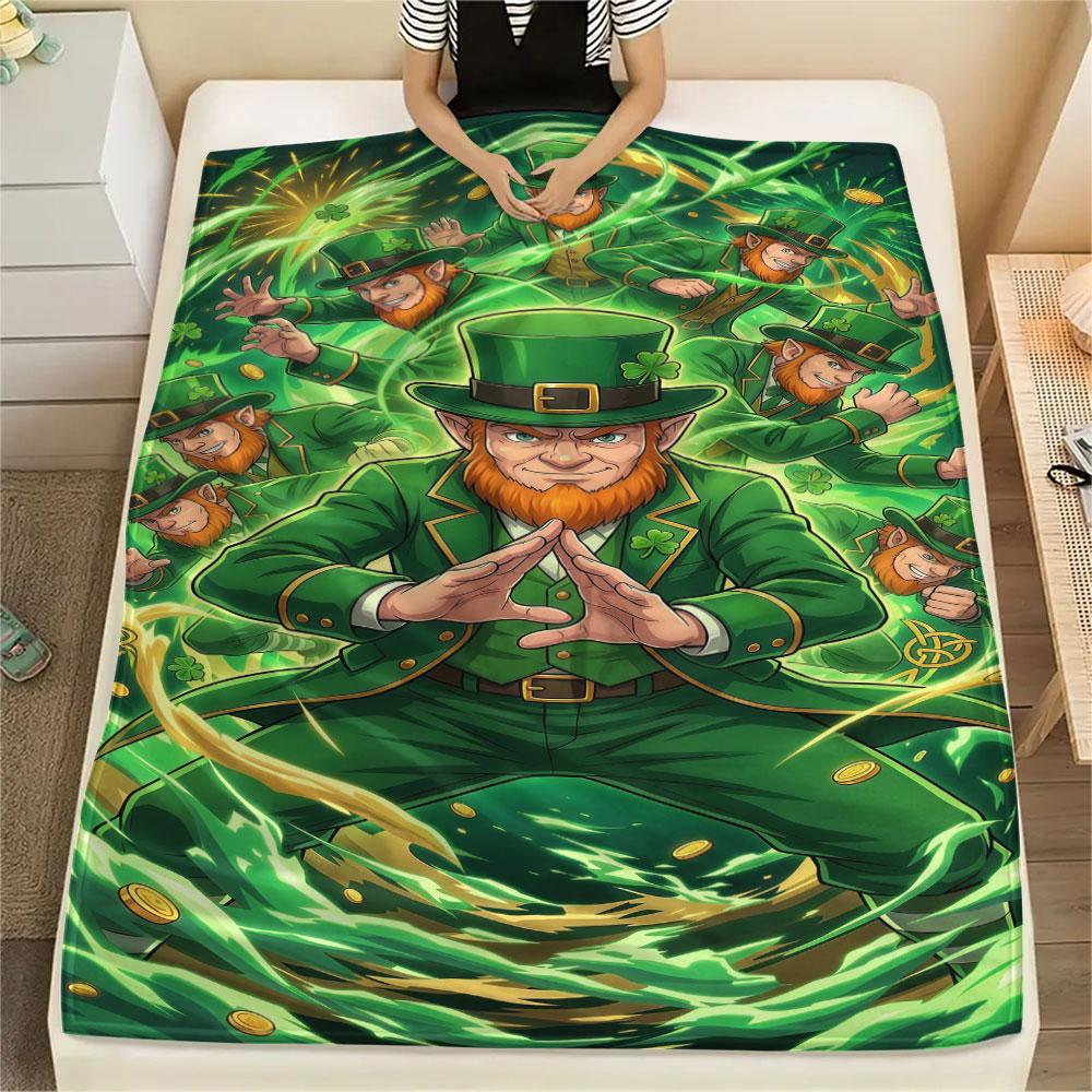 1Pc Magical power Print Flannel Blanket, High quality Comfortable for All Seasons, Home Decor, Warmth and Comfort, Perfect for Christmas Gifts