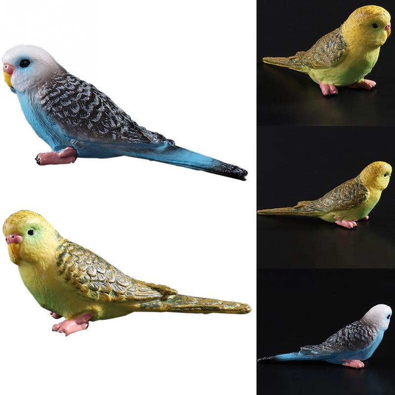 Simulation Mini Parrot Cute Bird Figurine Animal Home Decoration Miniature Garden Decoration
