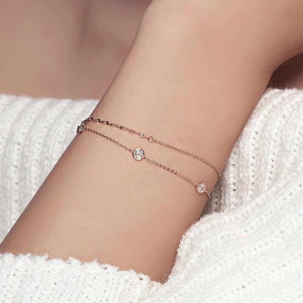 14K Rose Cut Gold Bracelet Chain