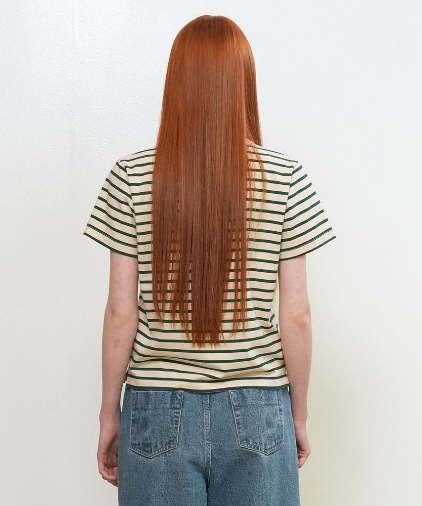 GENERALIDEA Color Block Stripe Short Sleeve T-Shirt [Ecru] / Gf2Lts522