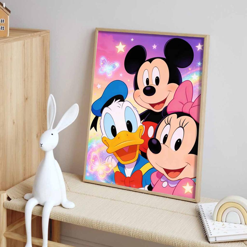 Disney Diamond Art Painting Kit Mickey Donald Minnie Wall Decor Handmade Gift for Fans
