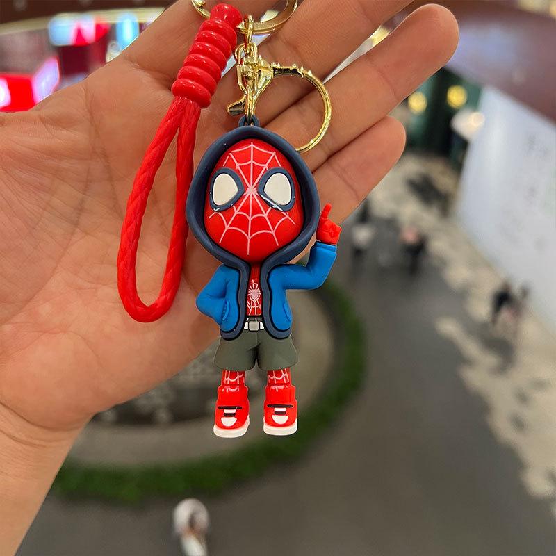 Avengers Cartoon Keychain: Captain America & Iron Man Figurine Pendant