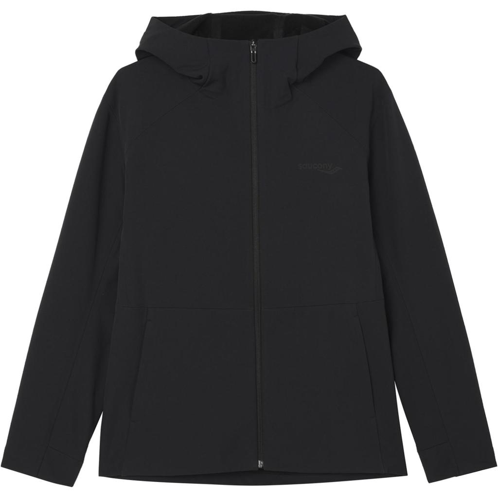 SAUCONY Running Training Series Solid Color Zip Long Sleeve Hooded Jacket Unisex Jackets Black SC2240200A-BK01