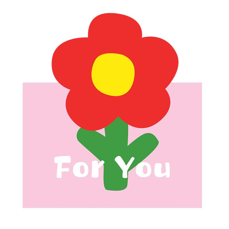 10pcs/Package One Flower Tulip Sunflower Flower Shop Message Card, Folding Stereoscopic Teacher s Day Card, Premium Feel Card