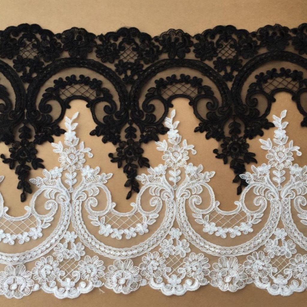 Brautschmuck DIY-Material: 24cm Weiße Spitze Blume Dekorative Accessoires für Hochzeitskleider
