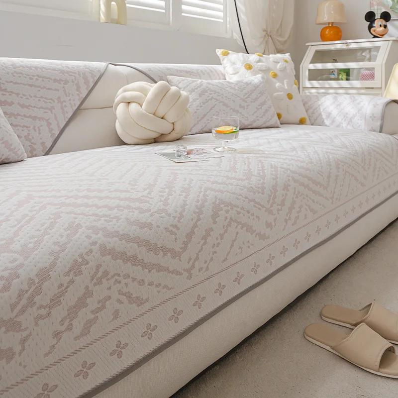 

2025 Summer Fresh Pattern Cooling Sofa Mat Simple L Shape Non Slip Sofa Cover Wear Resistant Machine Washable Backrest Towel 45x45cm pillowcase хакі