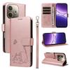 For Oppo A5 Energy 5G (China)/Oppo A5 Pro 5G (Global) Case Cat Pattern Imprint Leather Phone Cover with Wrist Strap