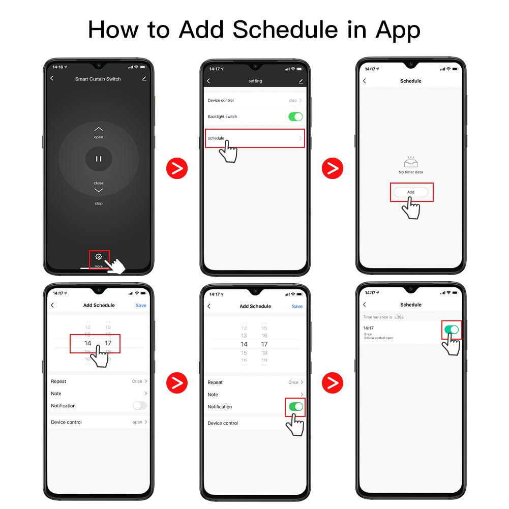 US EU WiFi RF433 Smart Touch Curtain Roller Blinds Motor Switch Tuya Smart Life App Remote Control Works with Alexa Google Home