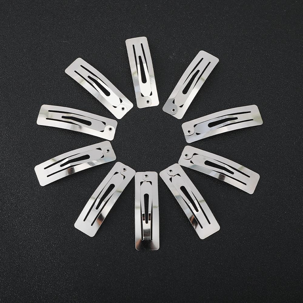 10/20/40pcs 5cm Silvery Y2K HairClip BB Hair Clips for Girls Metal Snap Clip Hairpins Barrettes Hair Accessories