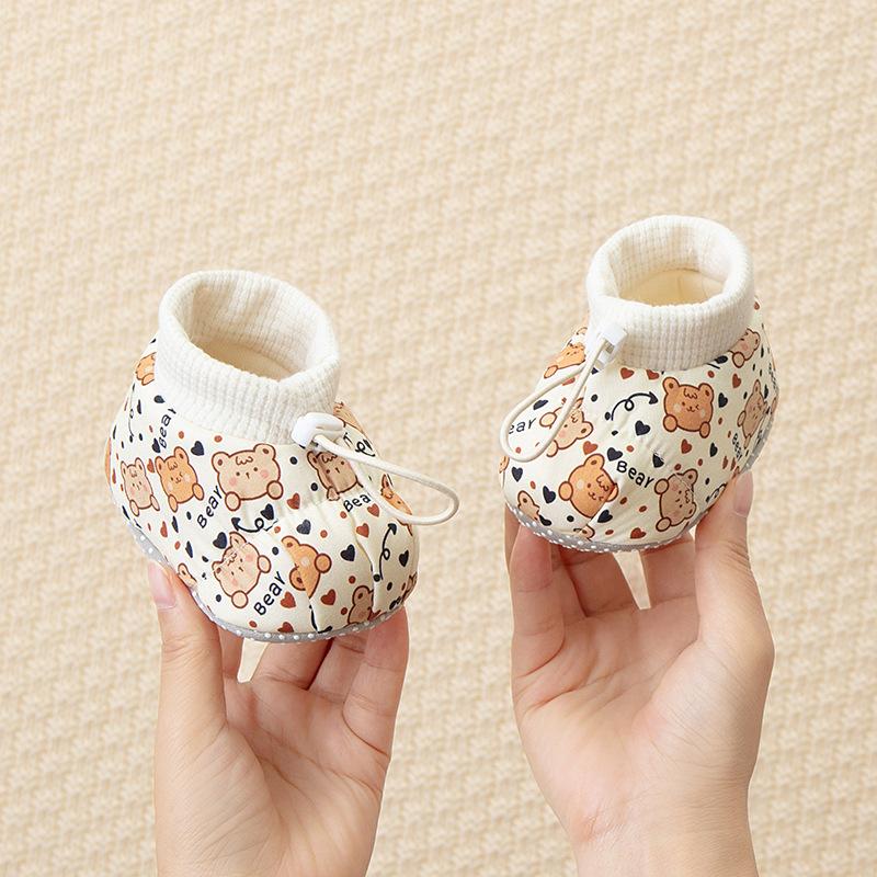 

Spring Autumn Winter Baby Walking Shoes Soft Sole Non-Slip Indoor Infant Shoes Canvas Drawstring Pre-Walking Shoes Cute Anti-Drop 13Code—Inner Length13cm