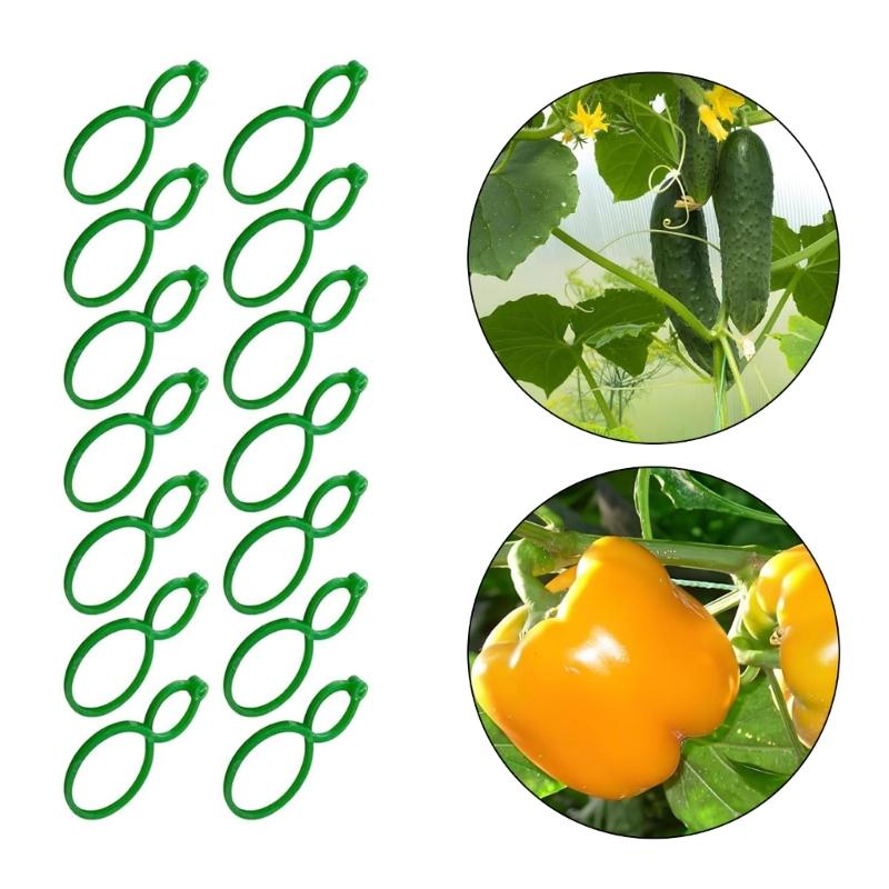500Pcs Garden Vine Strapping Clips Plant Bundled Buckle Rings Holder Tomato Garden Plant Stand Garden Decors Accessories