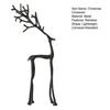 Black Reindeer Christmas Ornament Lightweight Metal Figurine Xmas Decoration Home Table Centerpiece Office Decor
