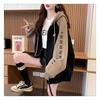 ZOSOUL Street-Style Hooded Color-Block Cardigan Hoodie