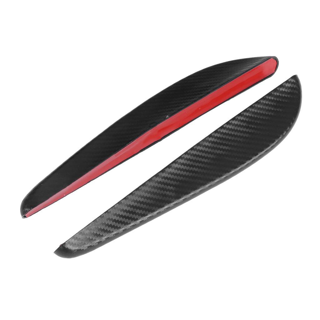 2PCS Car Front Bumper Spoiler Rubber Carbon Fiber Style Sticker for Auto Decoration