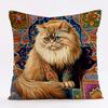New Art Mural Kitten Print Series Pillowcase for Sofa Animal Design Retro Pillowcase Home Decor Cushion Cover 45x45 Cm