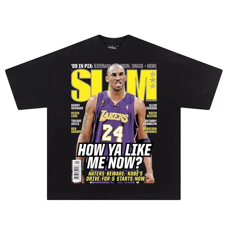Hip Hop Streetwear Men's Tshirts Basketball Star Printed T-Shirts Cotton Breathable Tees Kids Oversized Casual Y2K Clothes Tops