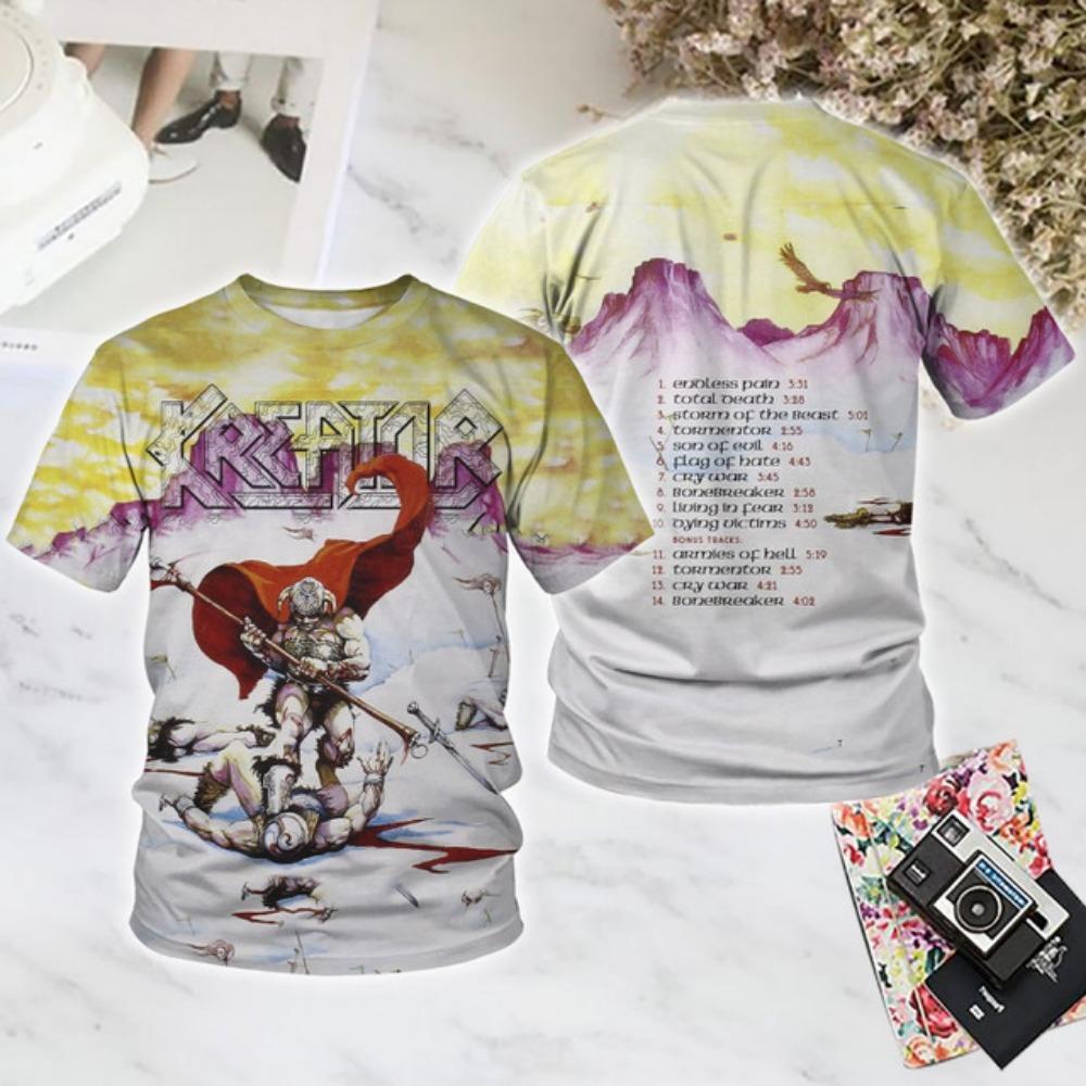 Popular Rock Kreator 3D Print T-Shirts Men's Women Short Sleeve Round Neck T Shirt Harajuku Hip Hop Top Tees Unisex Clothing